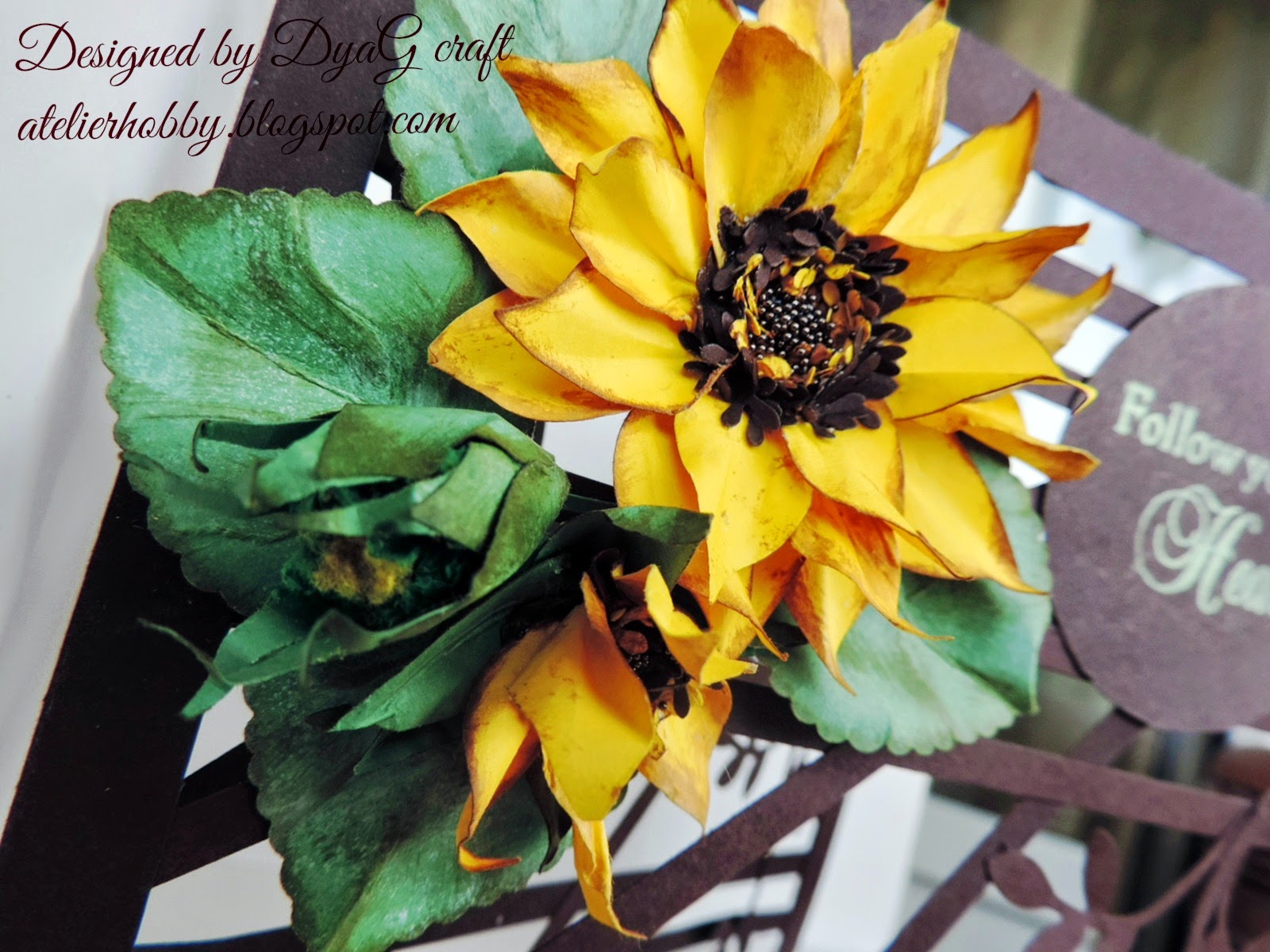 felicitare handmade floarea soarelui cu produse stampin up